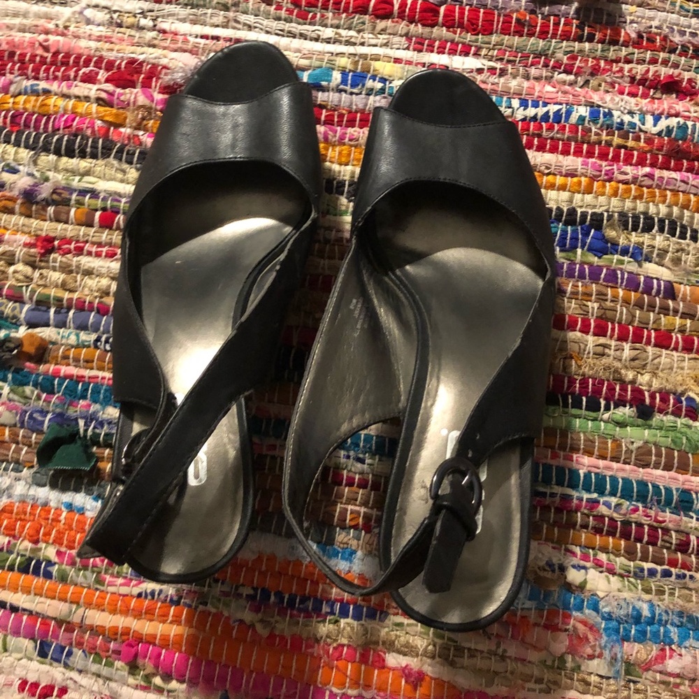 Matte black high heels